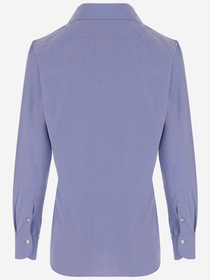 Finamore Shirts Blue Cotone