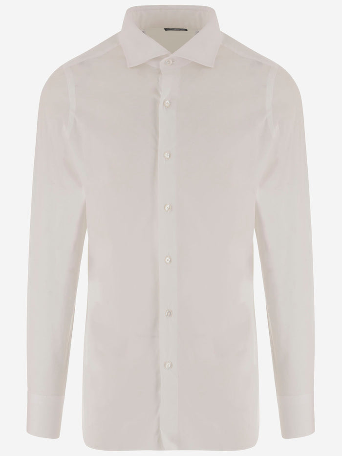 Finamore Shirts White Cotone 26 Poliammide Elastan