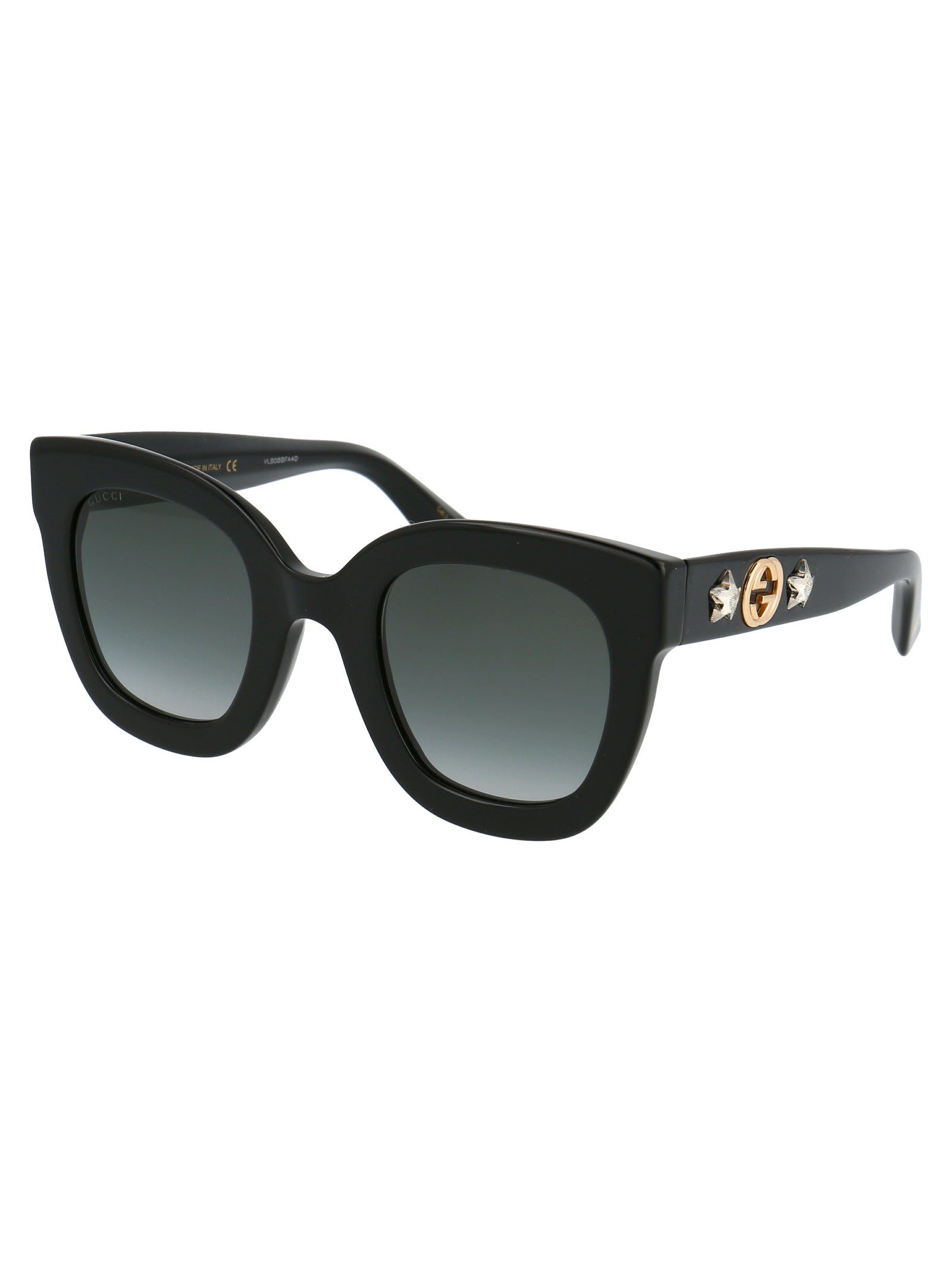 Gg0208s 001 Black Grey Acetate Sunglasses