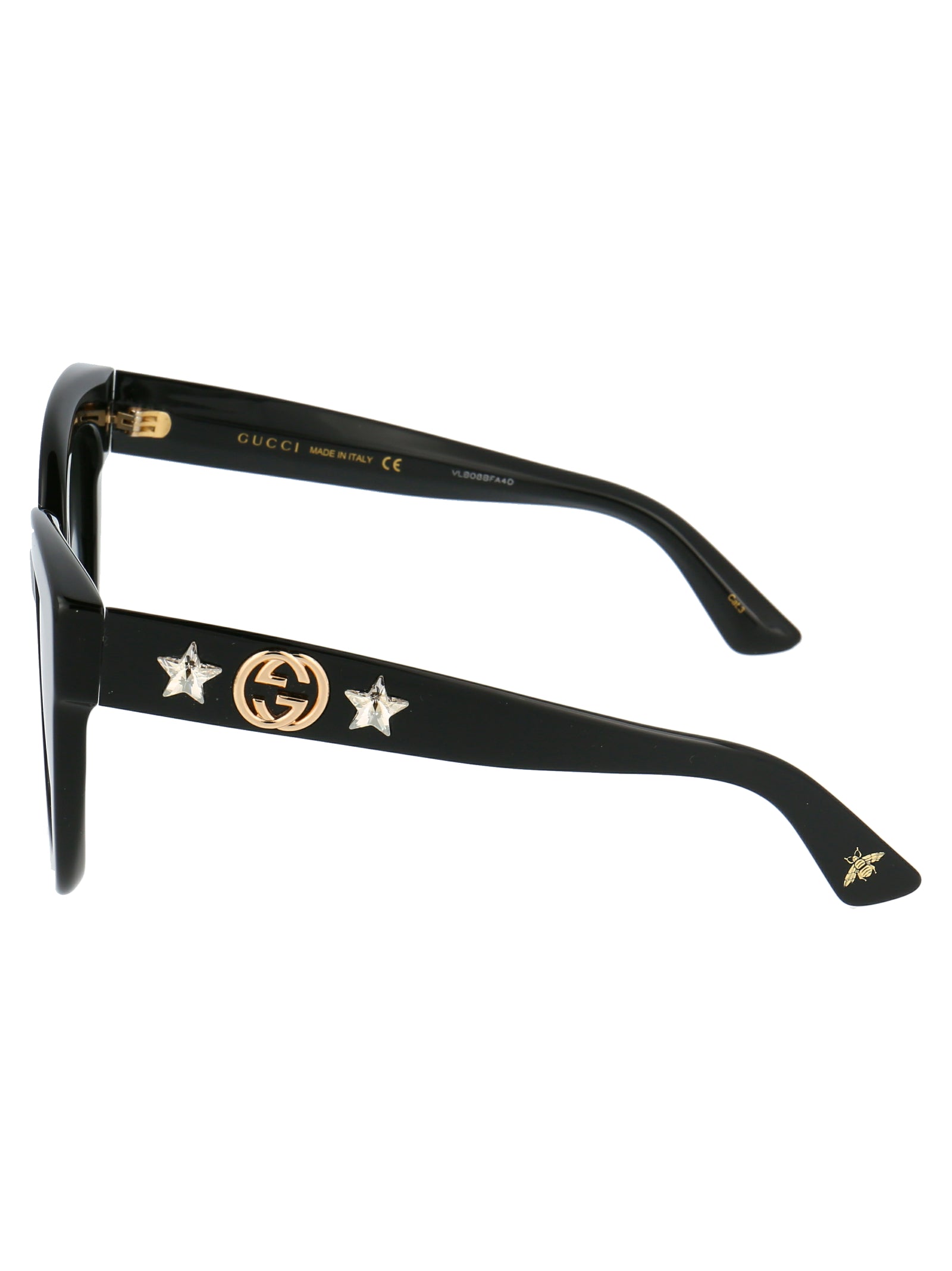Gg0208s 001 Black Grey Acetate Sunglasses
