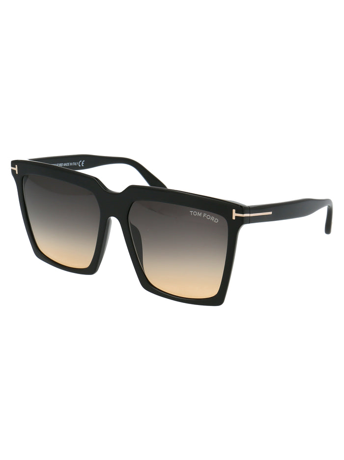 Ft0764 01b Nero Lucido / Fumo Grad Acetate Sunglasses