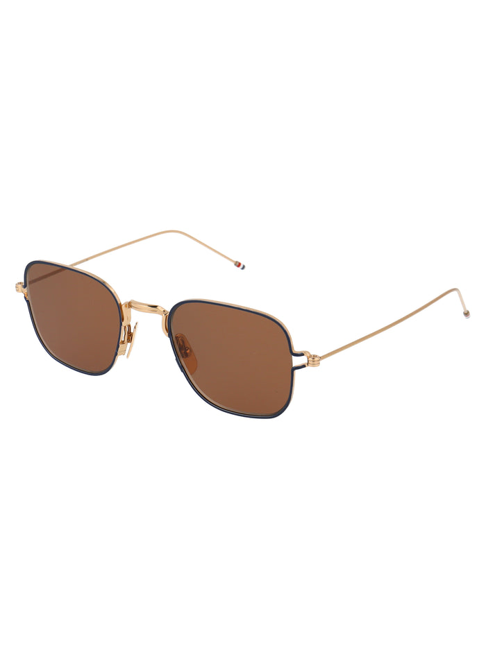 Tbs116-A-02 02 White Gold - Navy W/ Dark Brown Titanium Sunglasses