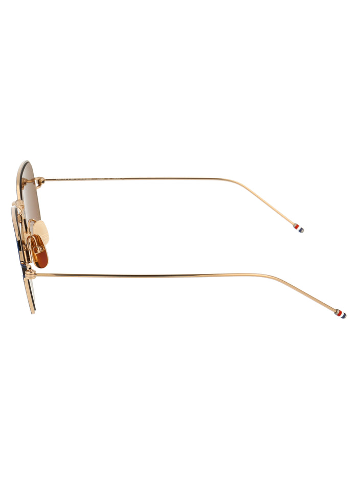Tbs116-A-02 02 White Gold - Navy W/ Dark Brown Titanium Sunglasses
