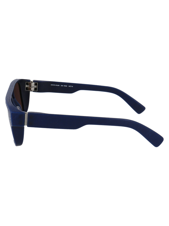 Ridge 325 Md25 Navy Blue Brown Solid Acetate Sunglasses