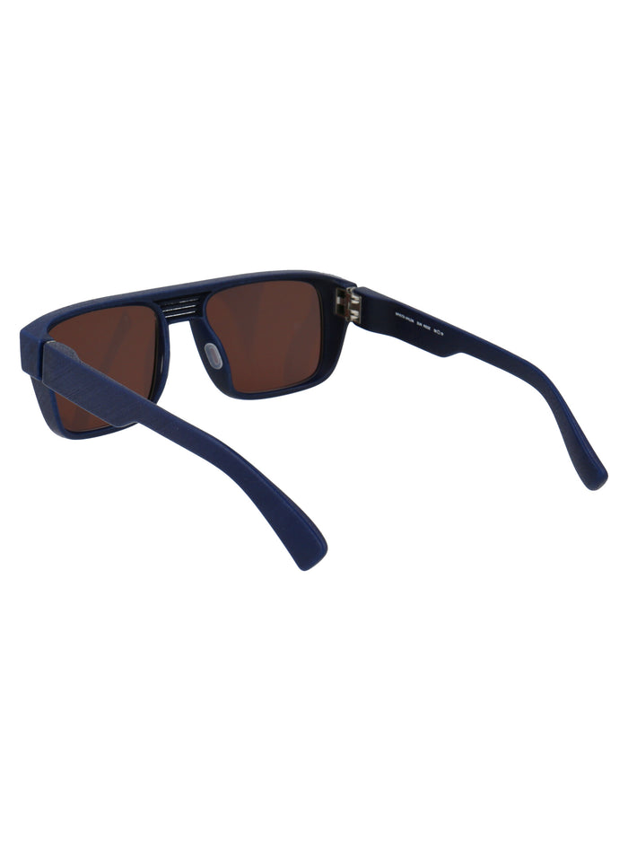 Ridge 325 Md25 Navy Blue Brown Solid Acetate Sunglasses