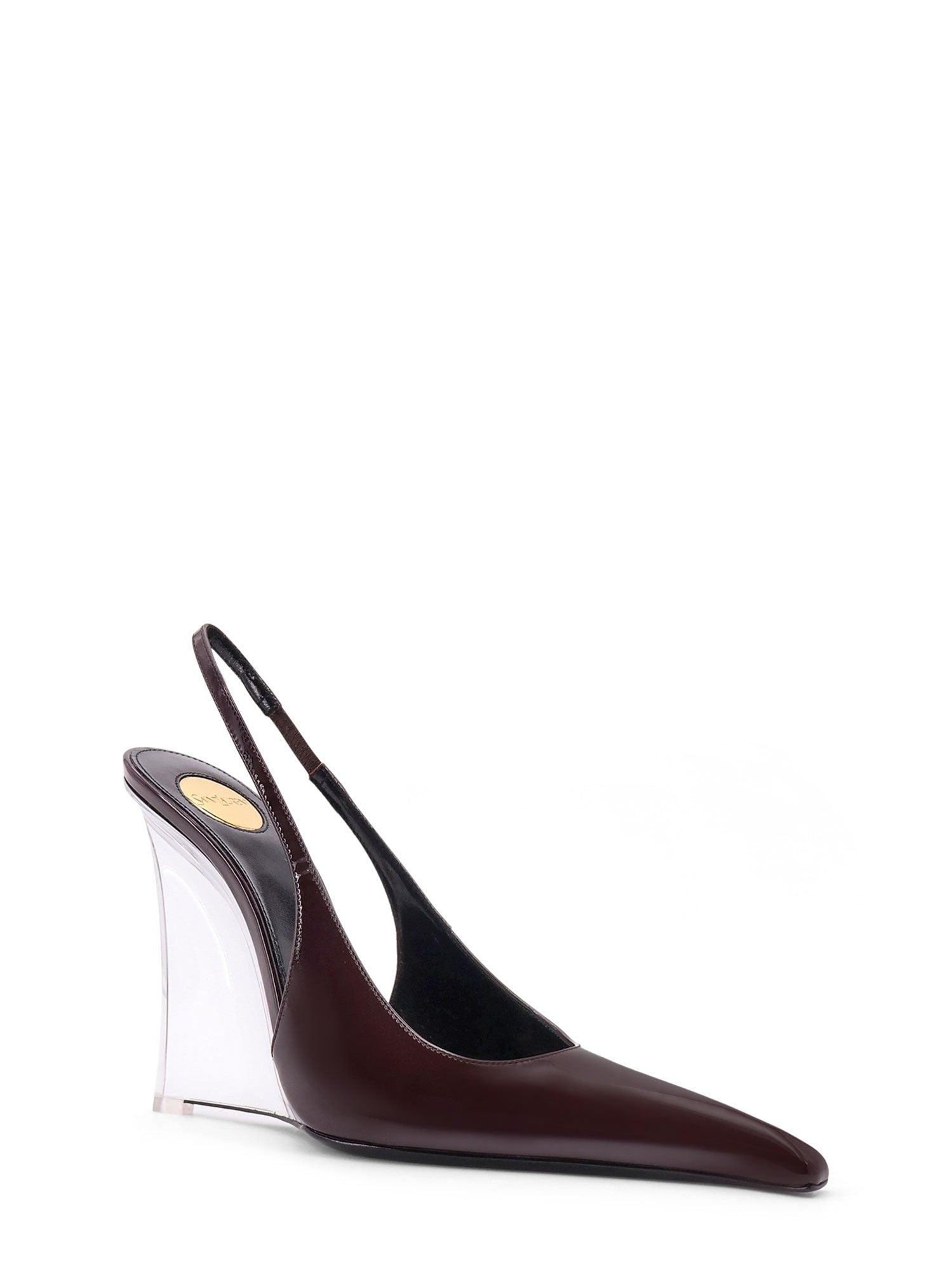 Saint Laurent With Heel Brown Pelle