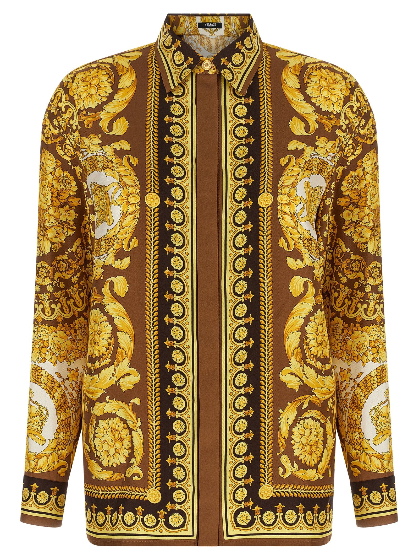 Barocco shirt Gold Silk Shirt, Blouse