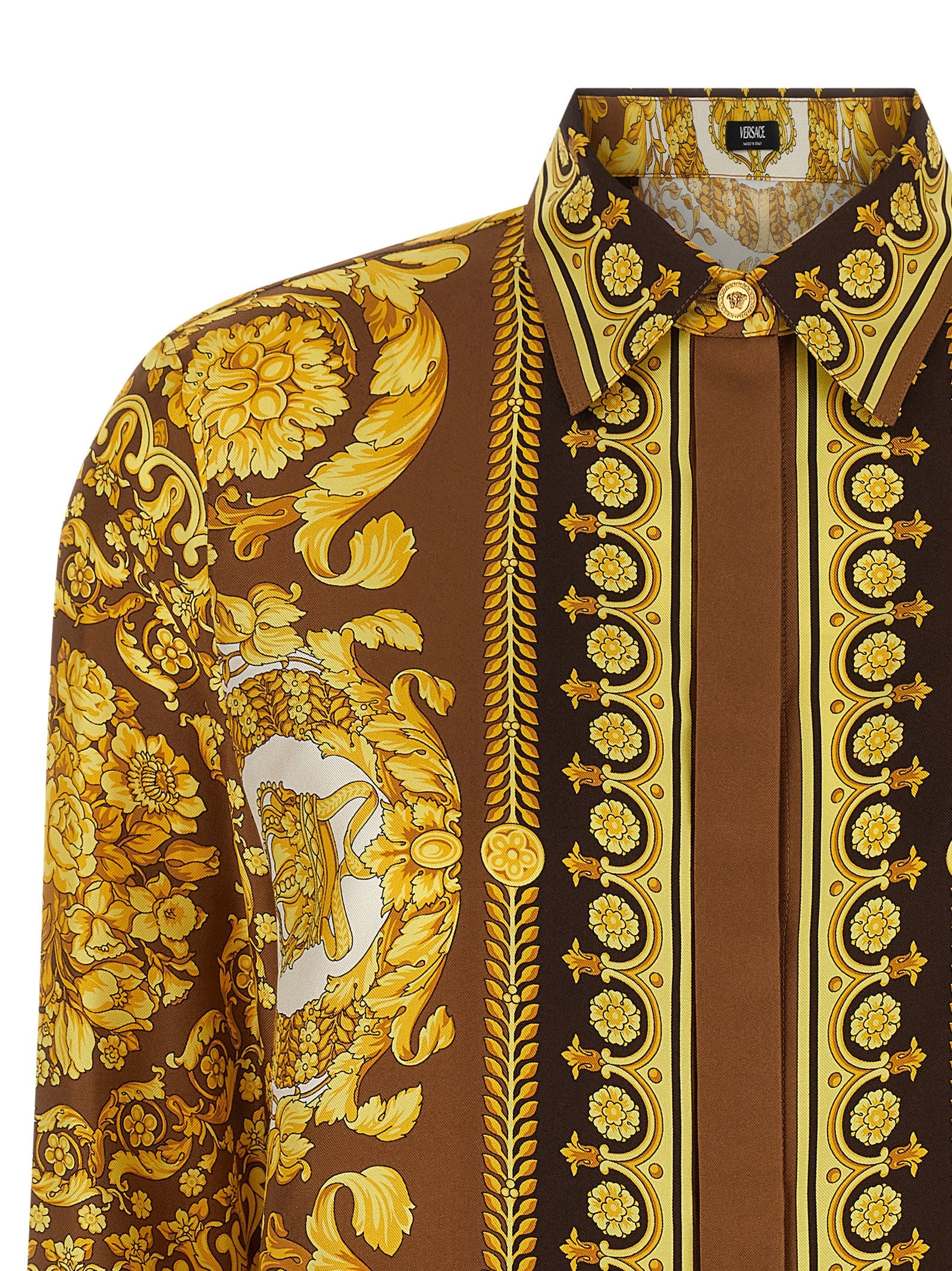 Barocco shirt Gold Silk Shirt, Blouse