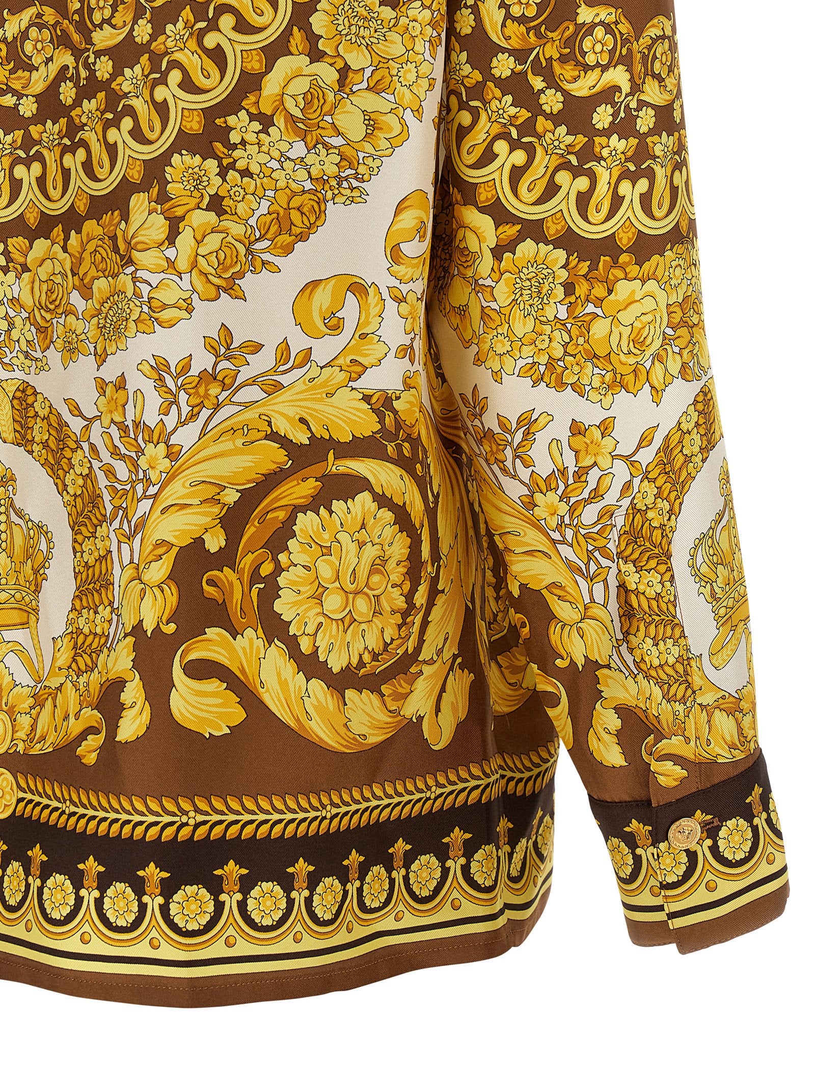 Barocco shirt Gold Silk Shirt, Blouse