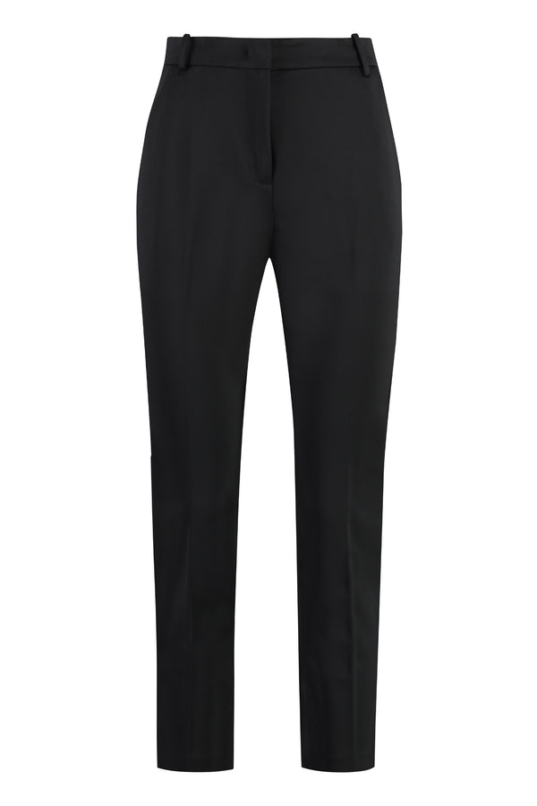 Straight-Leg Trousers Black Polyester Straight