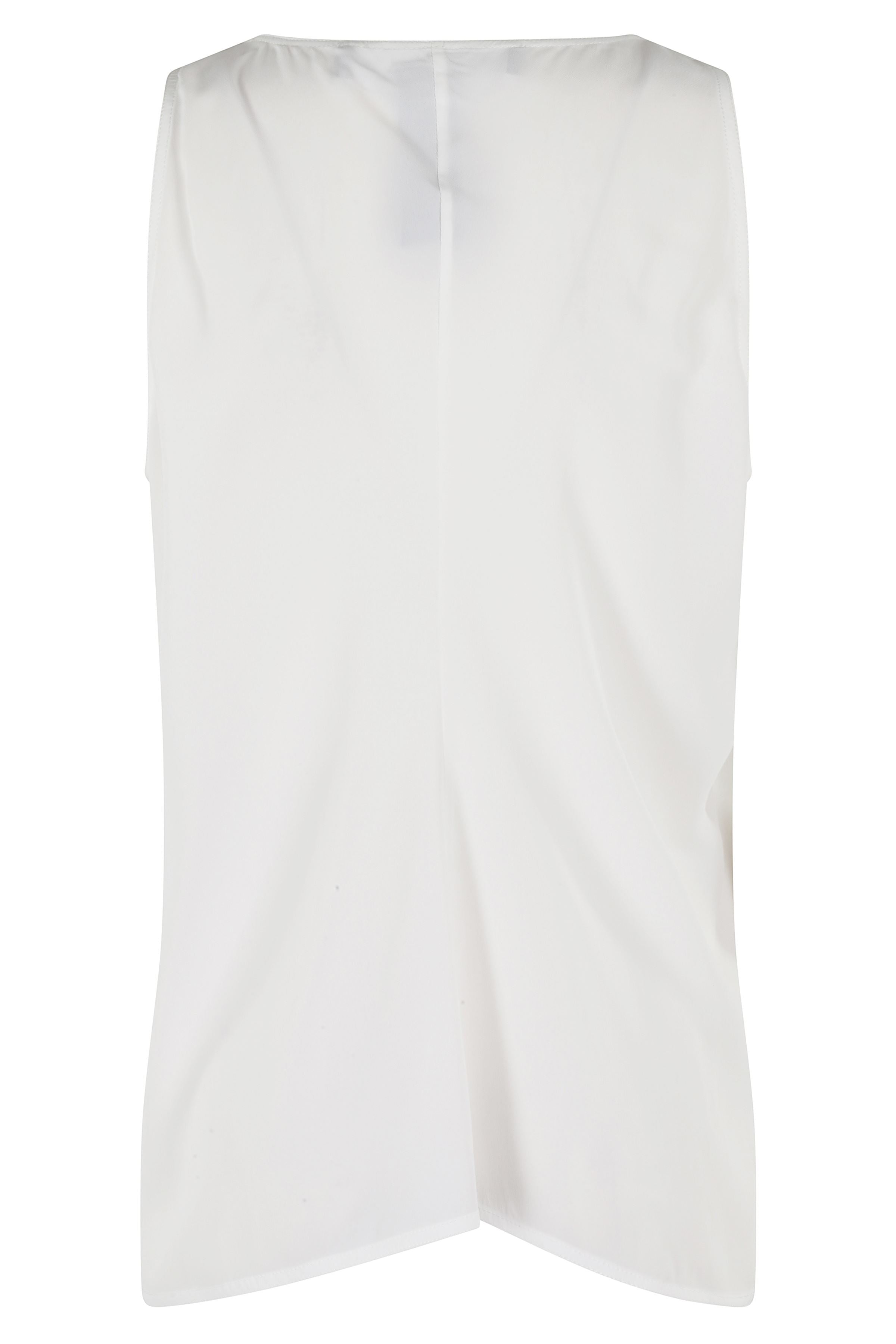 Sbieca Crepe De Chine White Acetato Seta Top