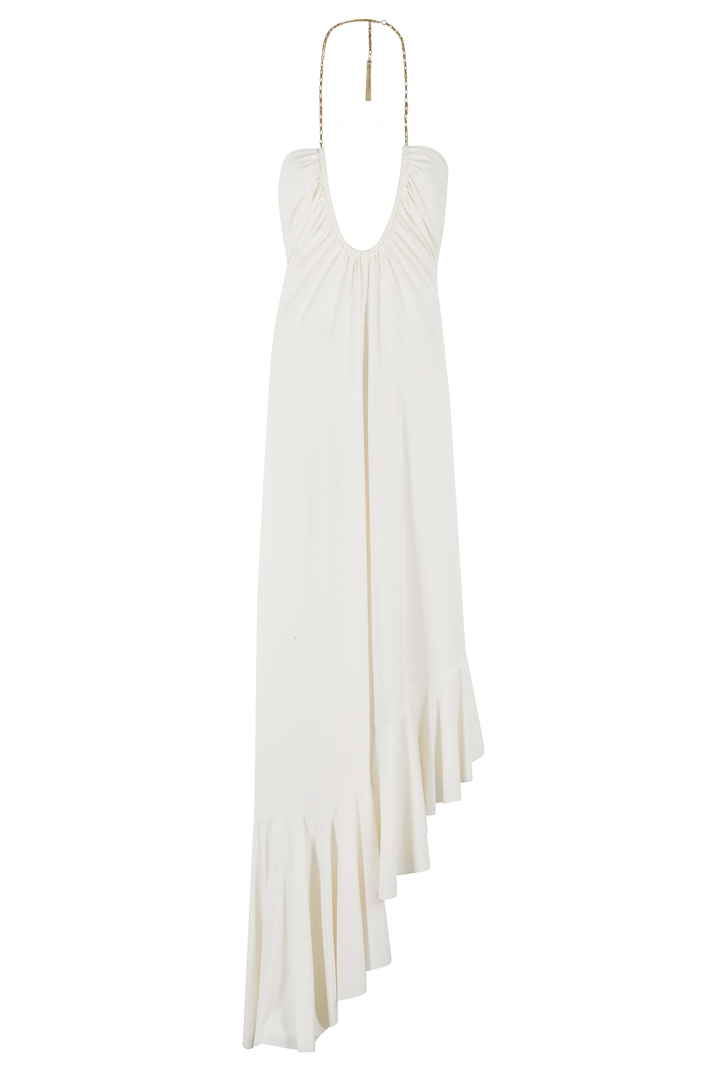 Dress In Fluid White Ac Pa Ea Abito