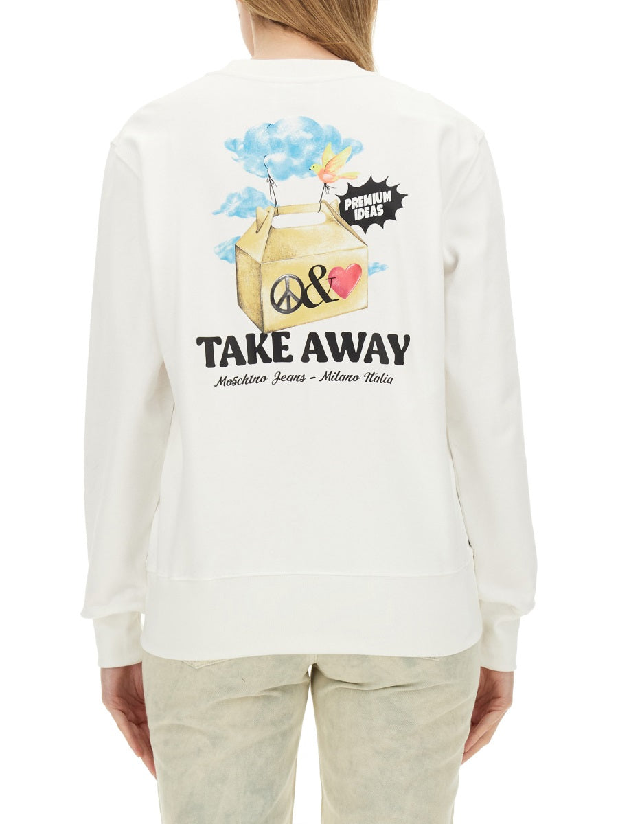 Sweatshirt With Logo White Cotton Sweatshirts