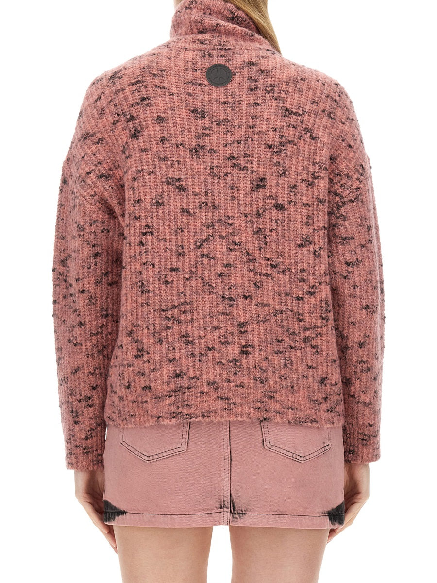Pink Turtleneck Shirt Acrylic Jumpers
