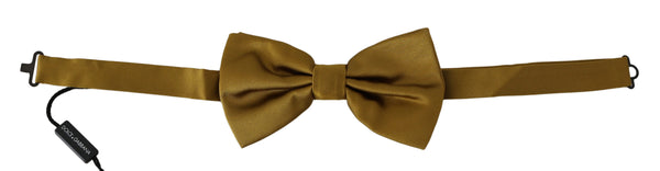 Dolce & Gabbana 100% Silk bow tie in yellow