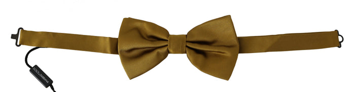 Dolce & Gabbana 100% Silk bow tie in yellow