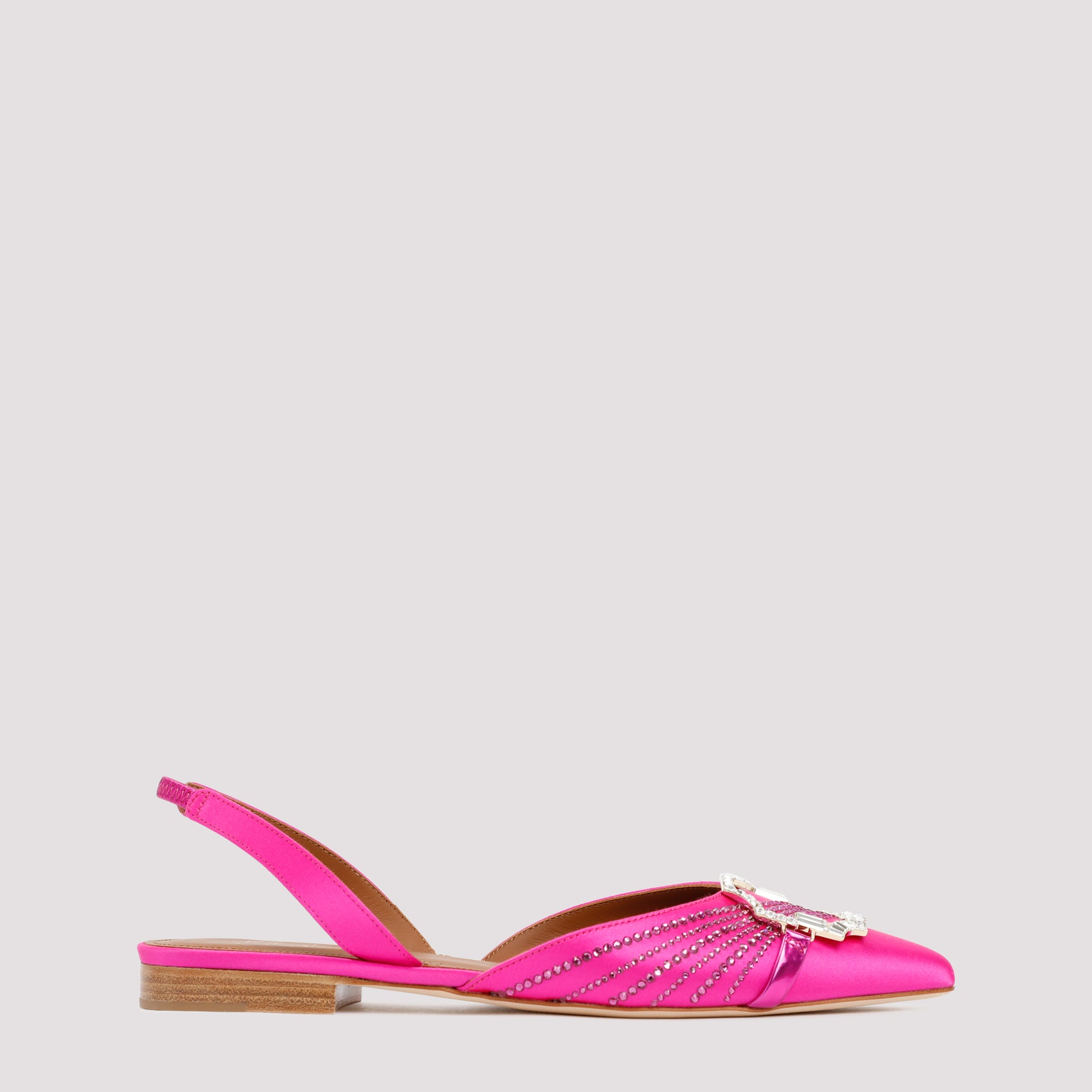 Misha Flats Pink & Purple Satin Strass Leather Shoe