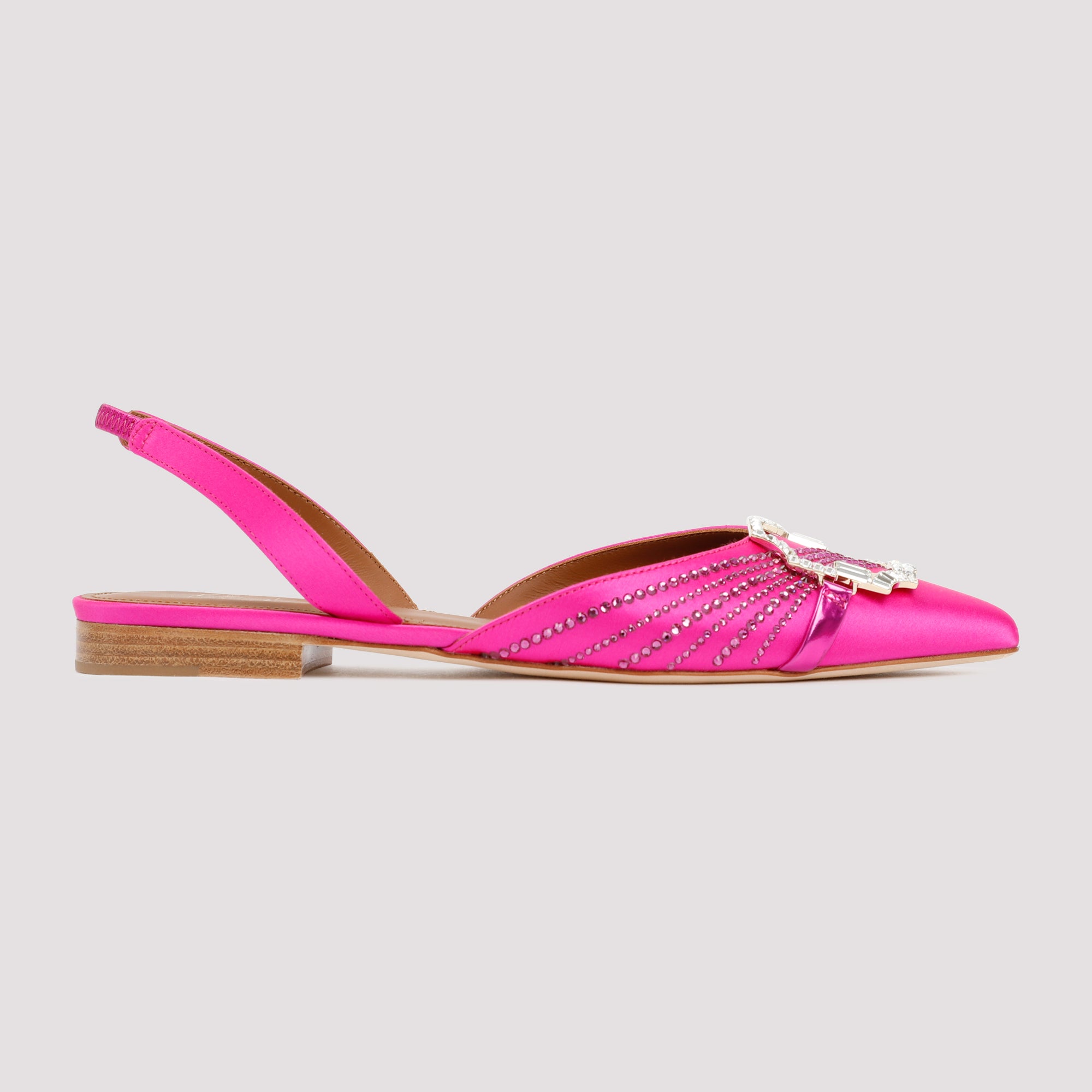 Misha Flats Pink & Purple Satin Strass Leather Shoe