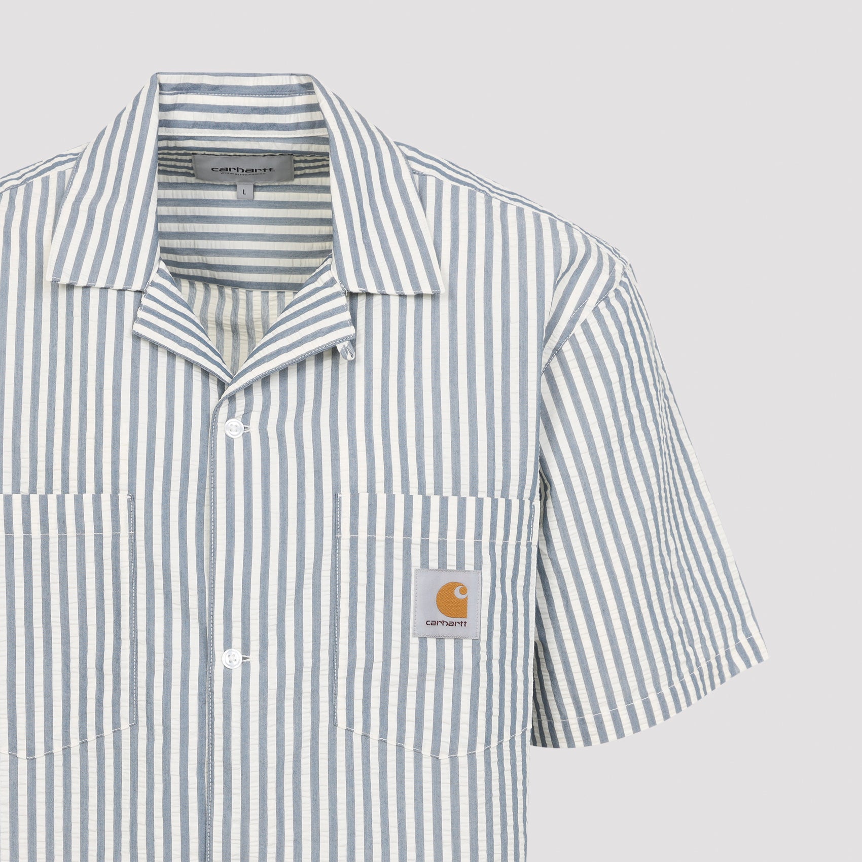 Leavel Shirt Blue Cotton Polyester