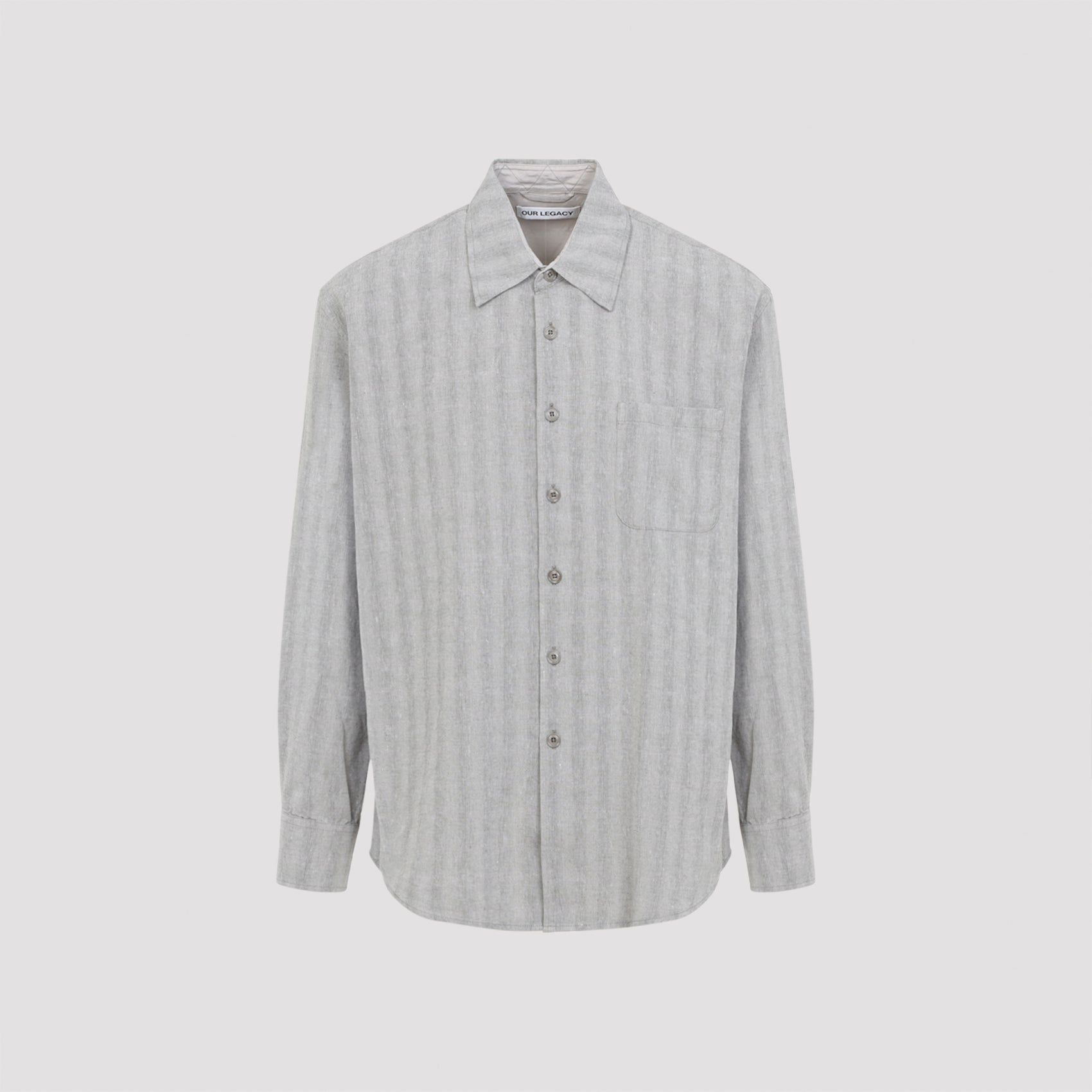 Above Shirt Green Cotton Linen Polyester