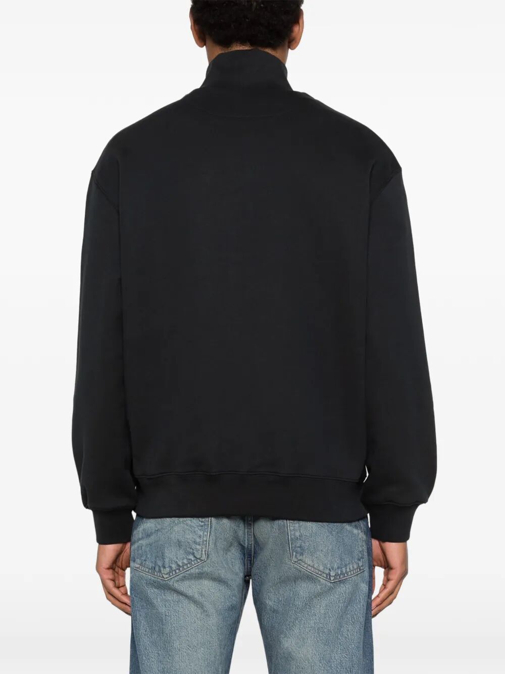 Double Fox Head Half Zip Comfort Sweatshirt Grey Organic Cotton