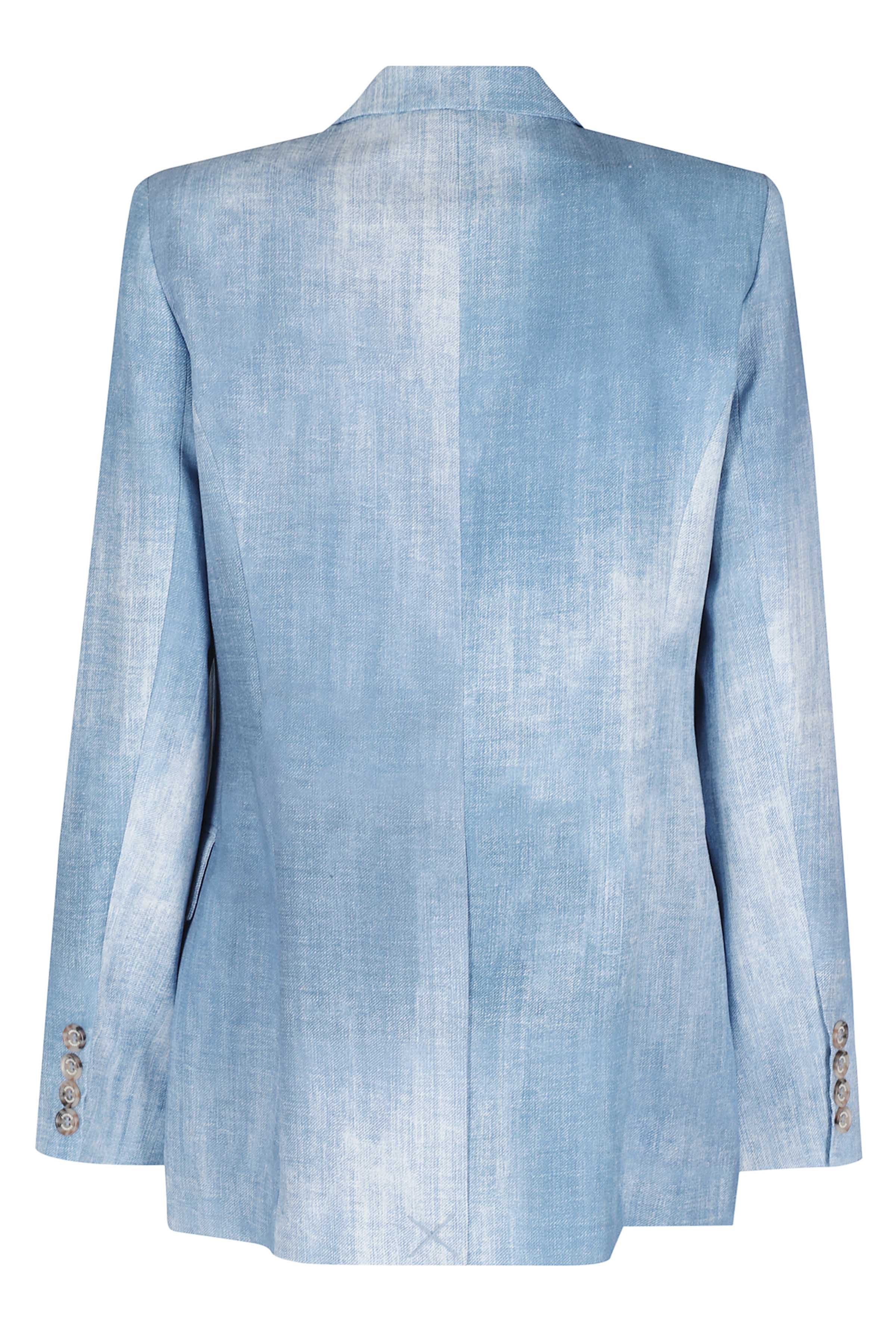 Giacca Doppiopetto Blue Viscosa- Lino Blazer