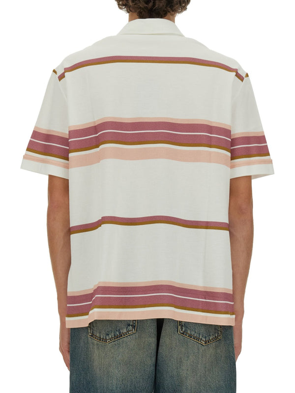 Polo Shirt With Pegasus Embroidery Ivory Cotton