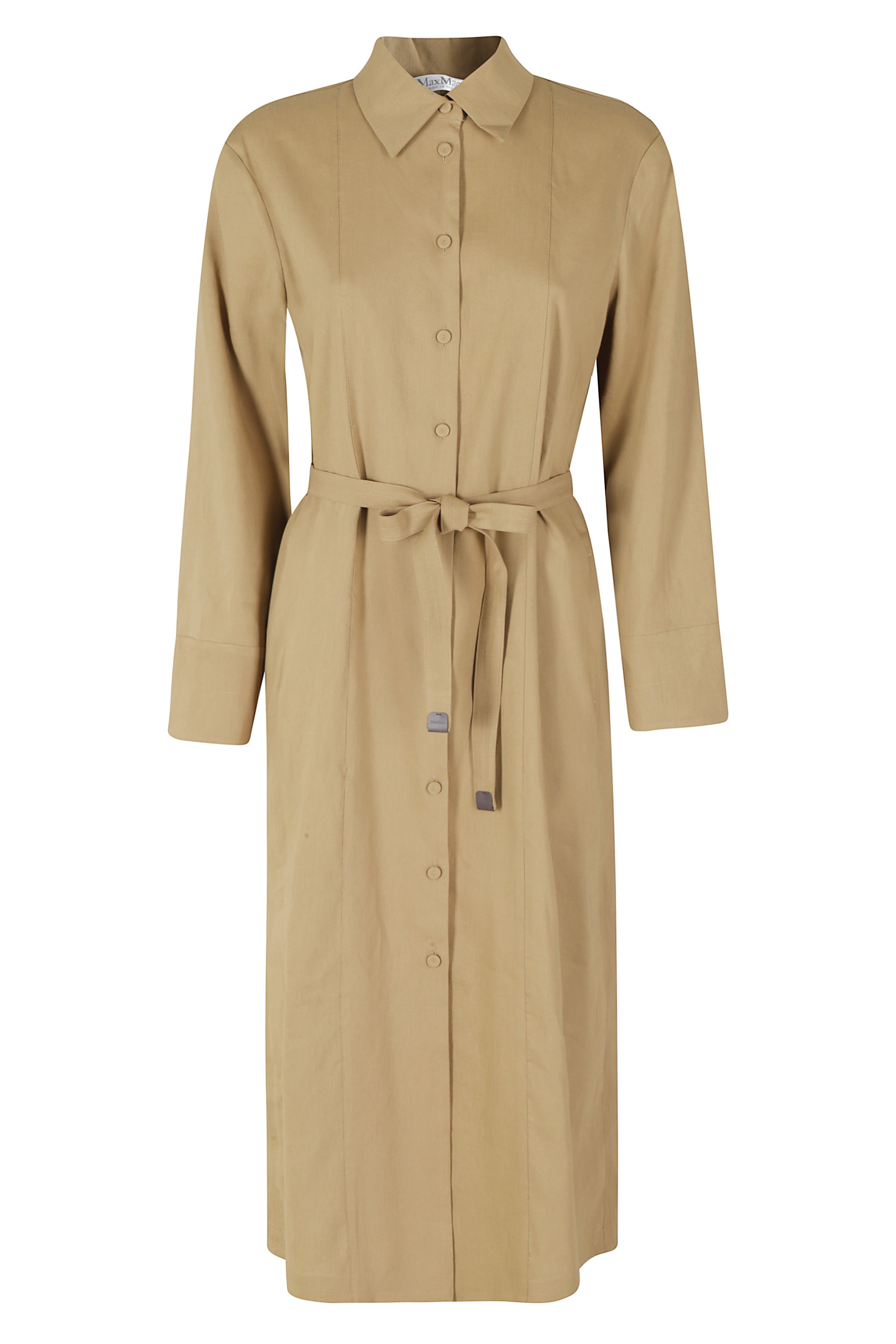Nordica Brown Linen Viscose Elastane Abito