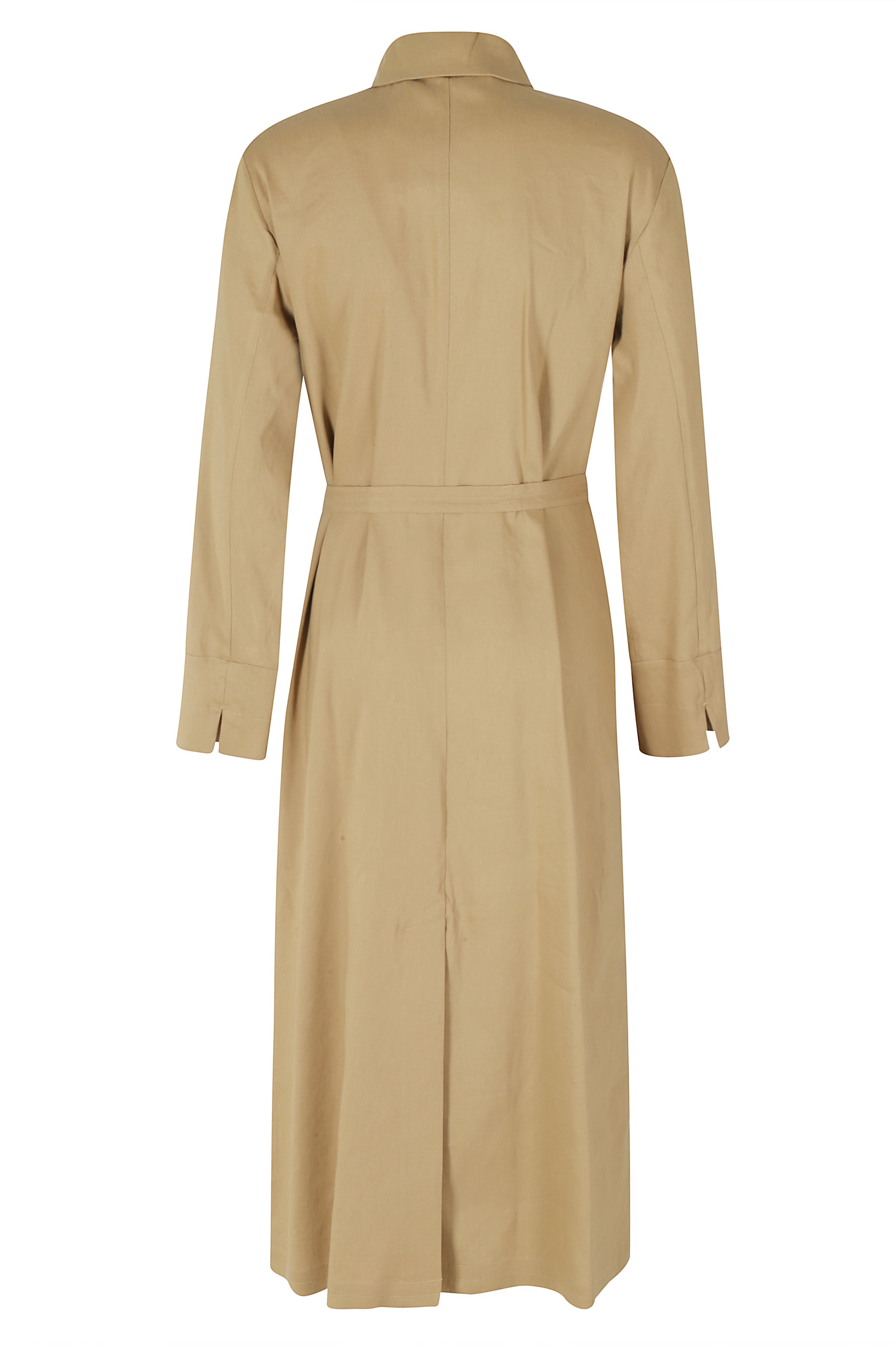 Nordica Brown Linen Viscose Elastane Abito