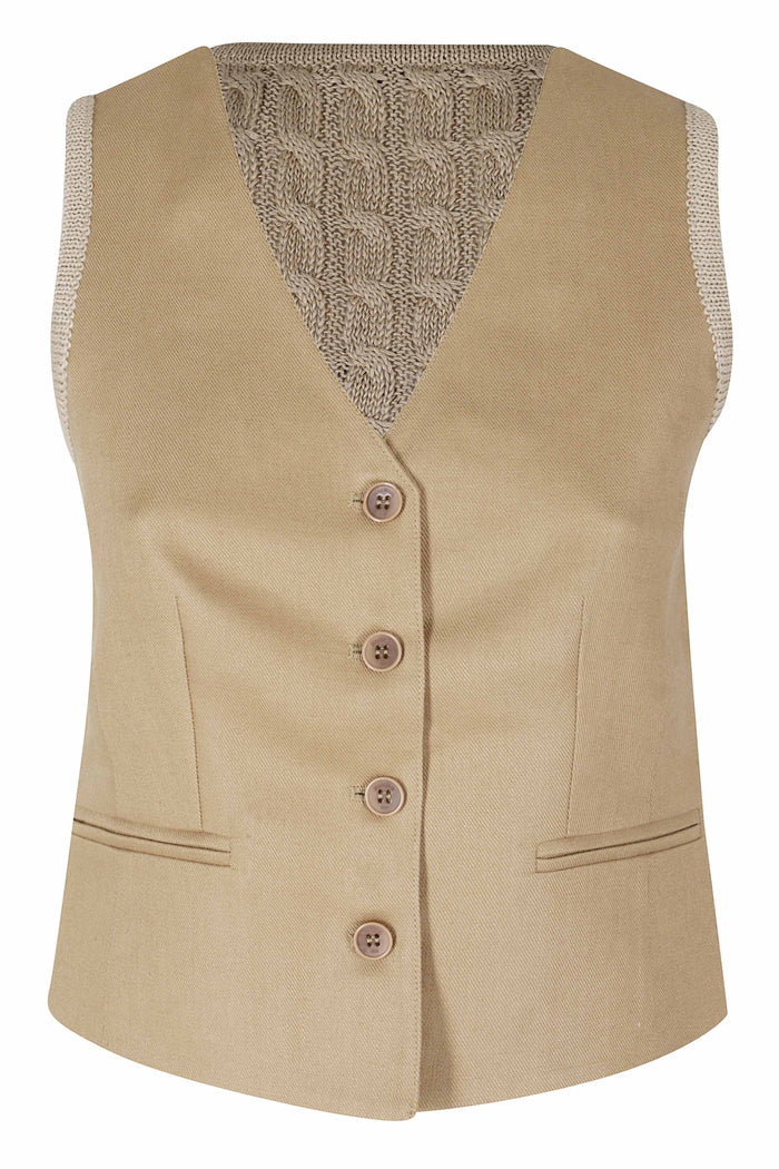 Calibri Brown Lino Gilet