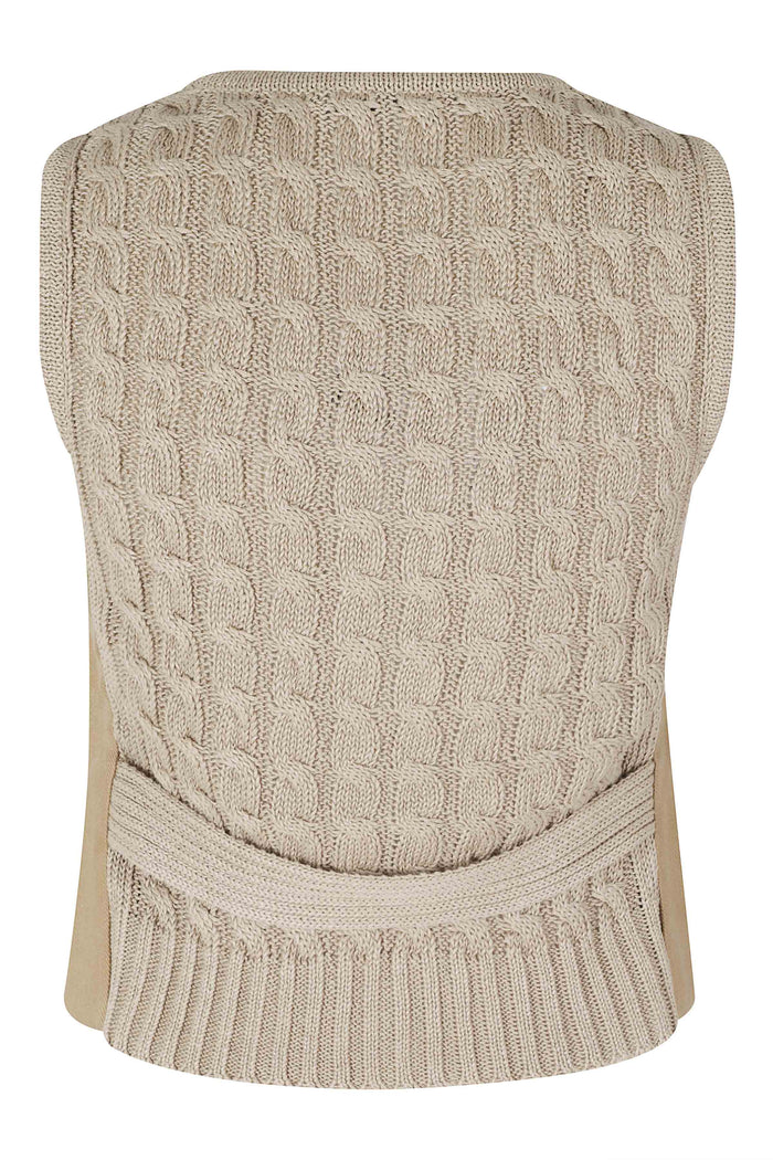 Calibri Brown Lino Gilet