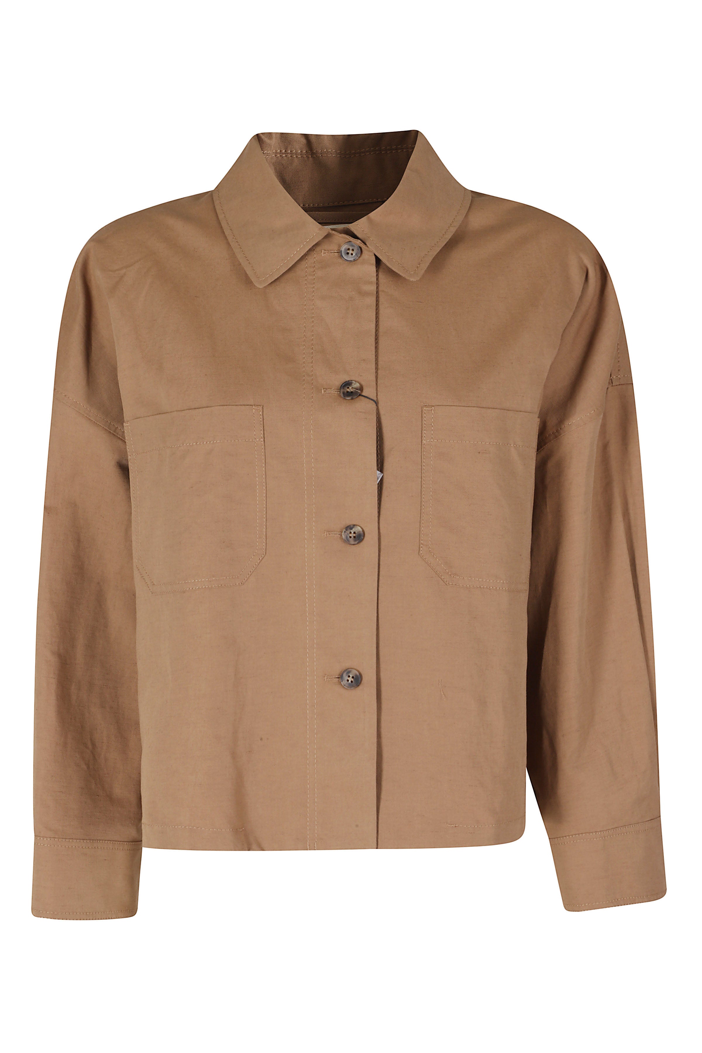 Vettura Brown Cotone Lino Giacca