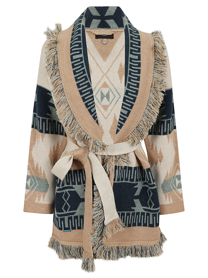 Icon Jacquard Cardigan Nude & Neutrals Wsli Maglia