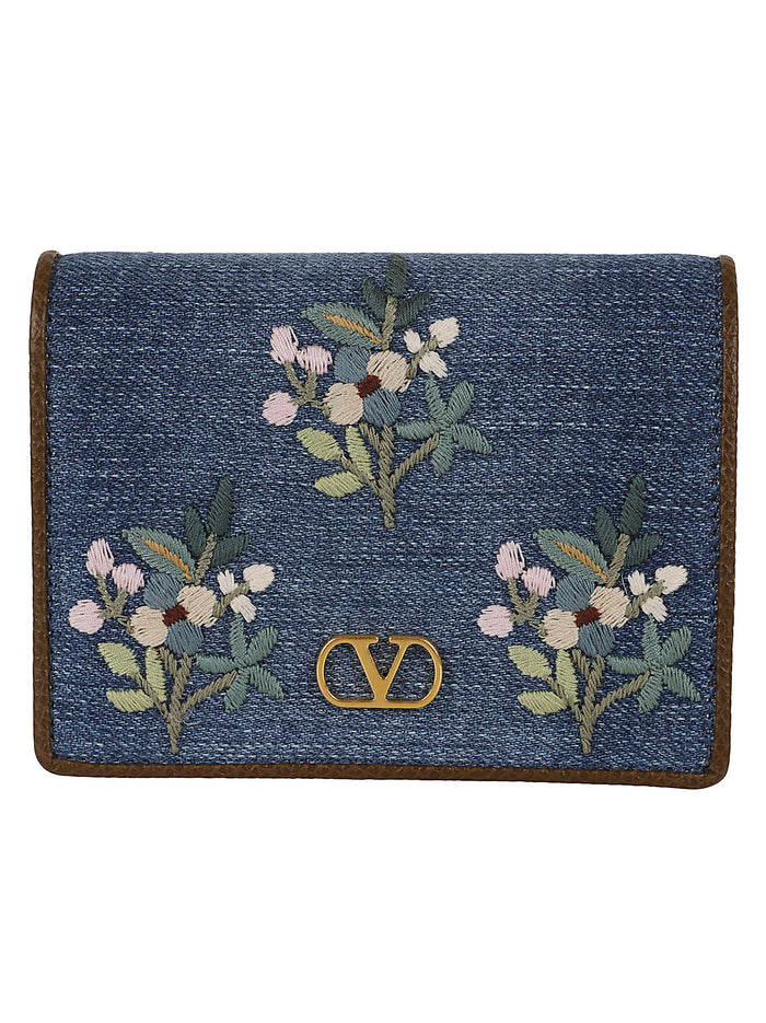 Flap French Wallet Vlogo Signature Multicolour Cotton Elastane Portafoglio