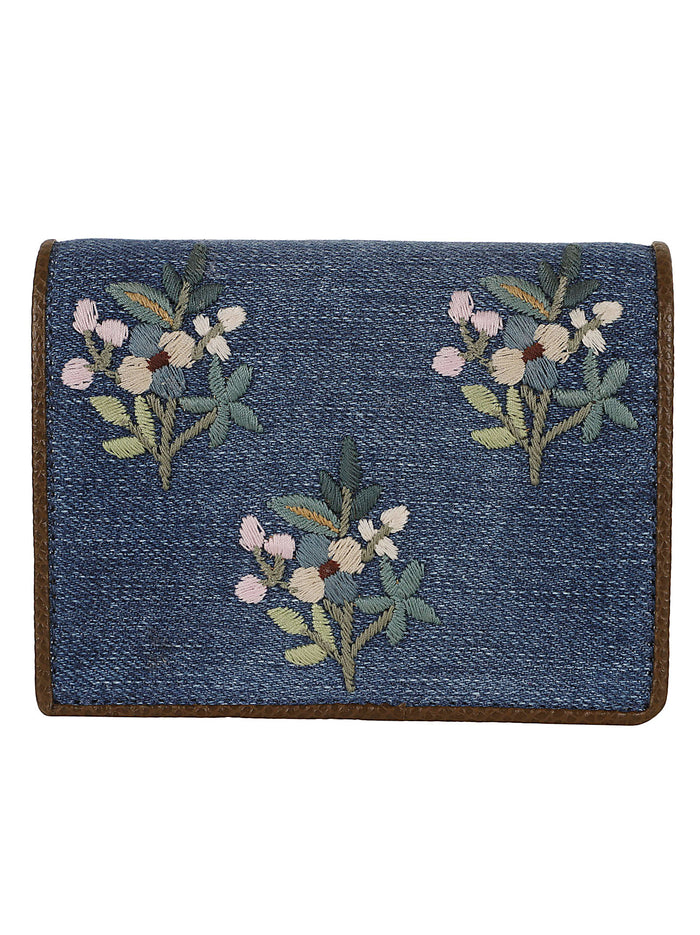 Flap French Wallet Vlogo Signature Multicolour Cotton Elastane Portafoglio