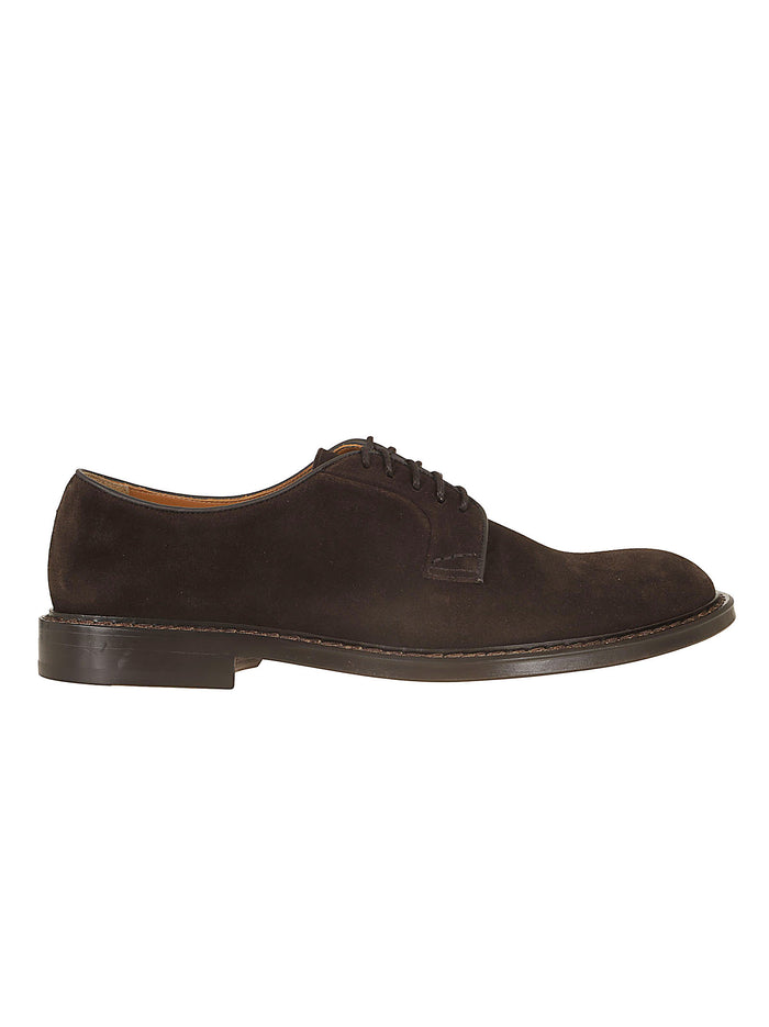 Derby (cu) Visone Terre+f.do T.moro Brown Pelle Di Vitello; Calzature