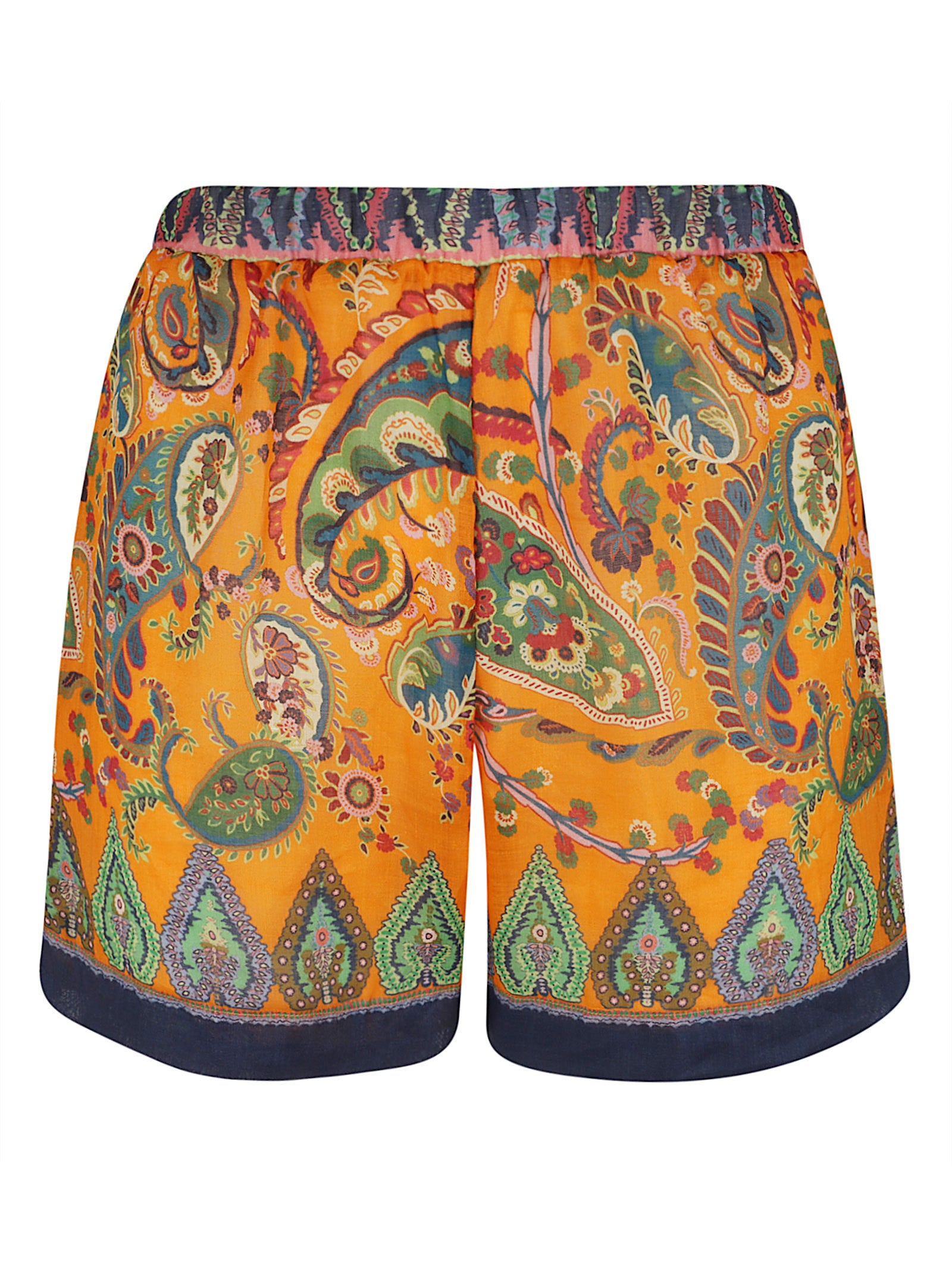 Womens Beach Shorts Multicolour Ramie Pantaloni