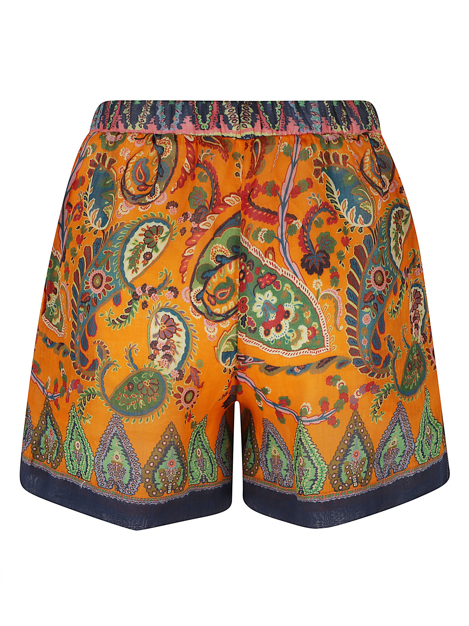 Womens Beach Shorts Multicolour Ramie Pantaloni