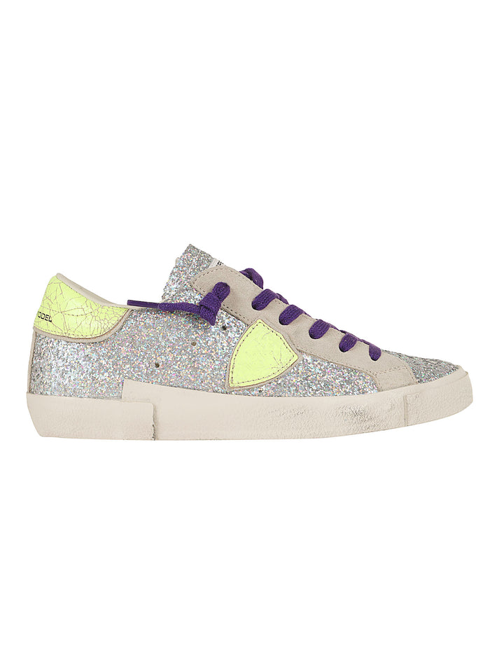 Prsx Low Woman Metallic Textile - Calf Leather Calzature