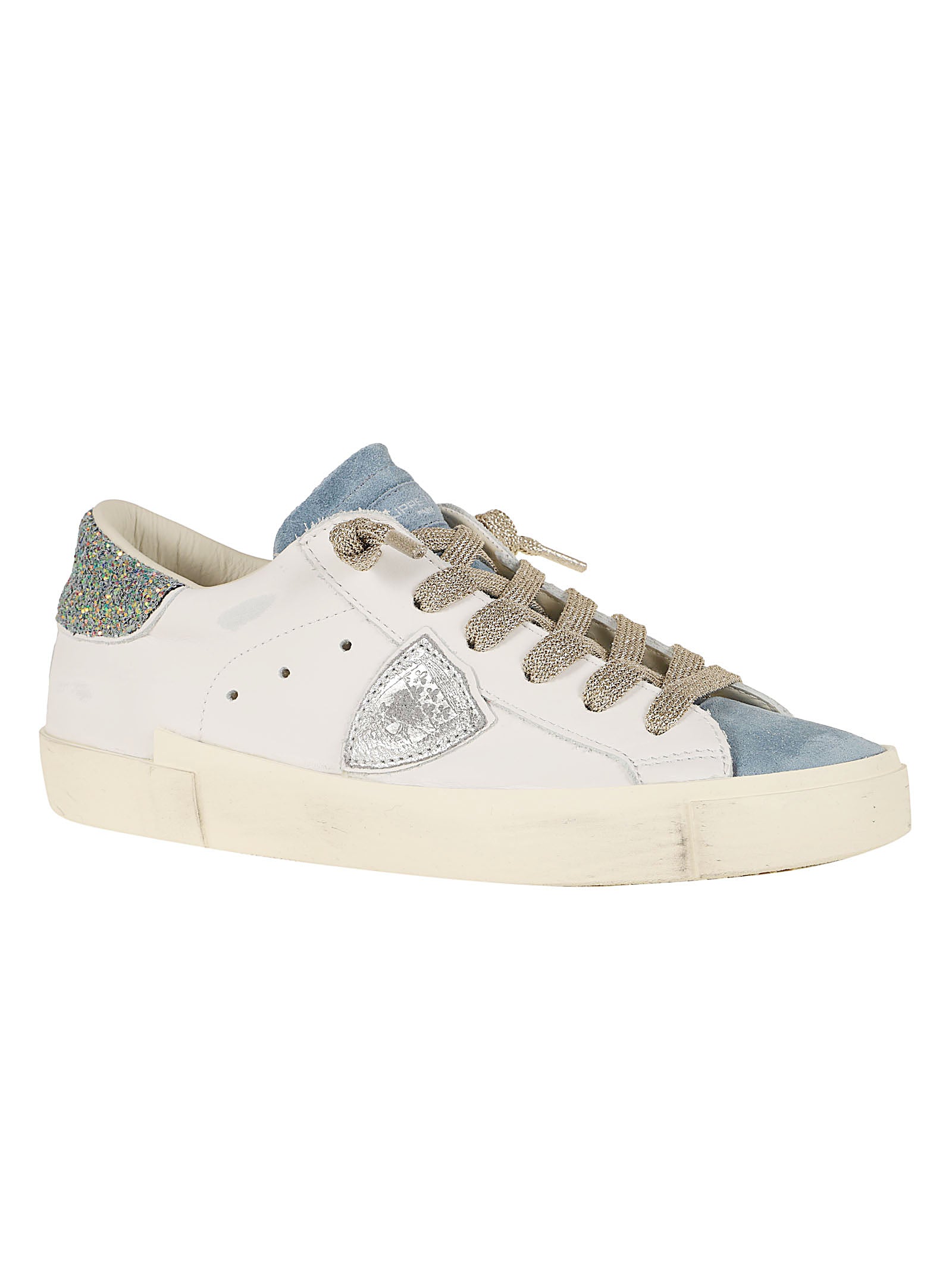 Prsx Low Woman White Calf Leather - Textile Calzature
