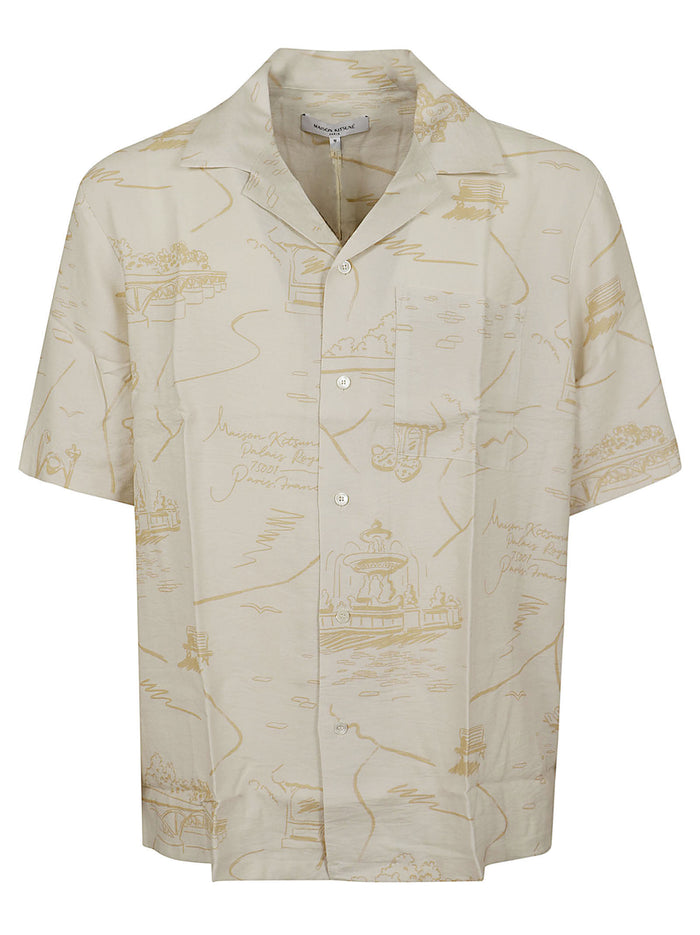 Parisian Map Resort Shirt Nude & Neutrals Viscose Camicia