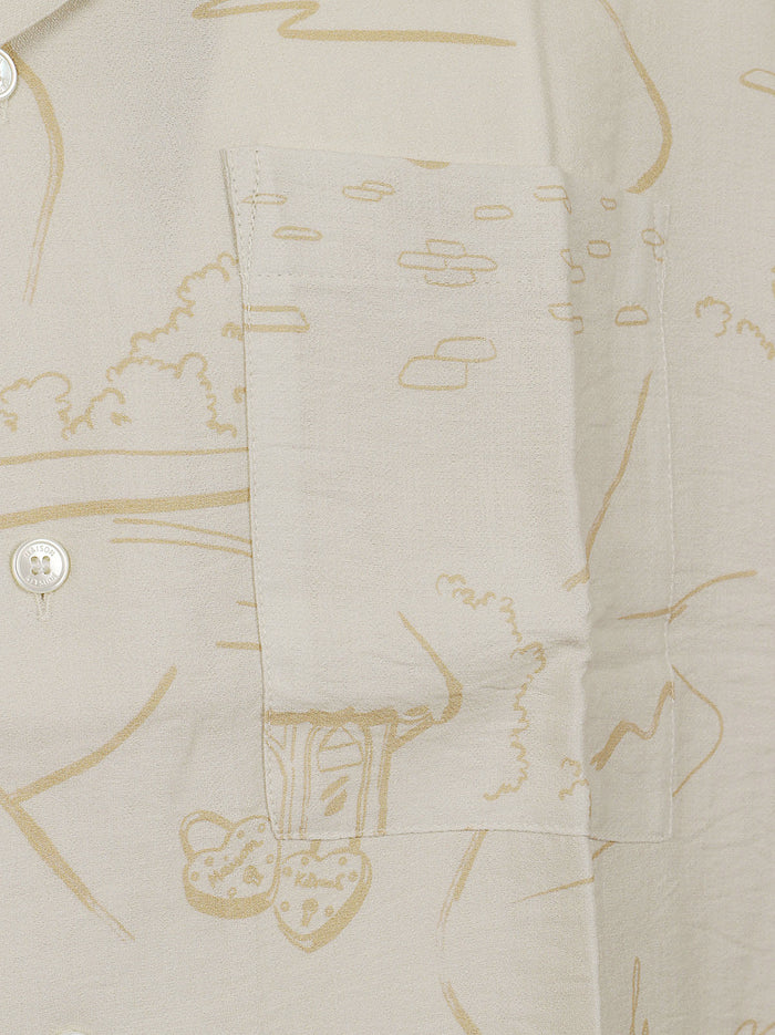 Parisian Map Resort Shirt Nude & Neutrals Viscose Camicia