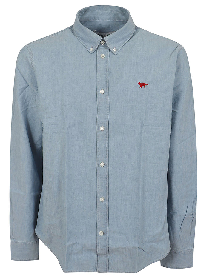 Profile Fox Regular Shirt Blue Cotton Camicia