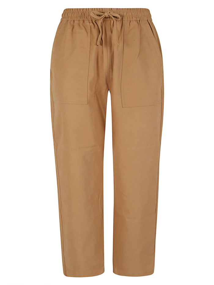 Workwear Pants Roasted Almond Cotton Pantaloni