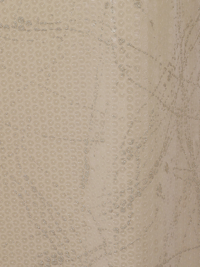 Abito Georgette Con Ricamo Di Paillette Nude & Neutrals