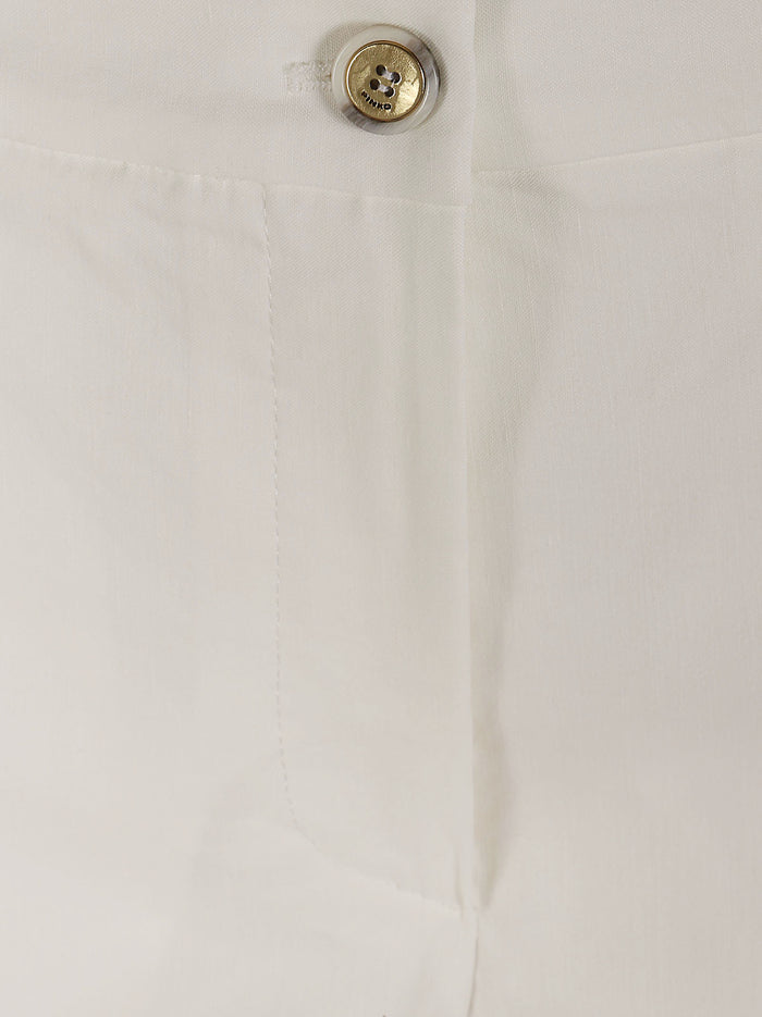 Jacopone Pantalone Lino White Linen/flax | Pantaloni