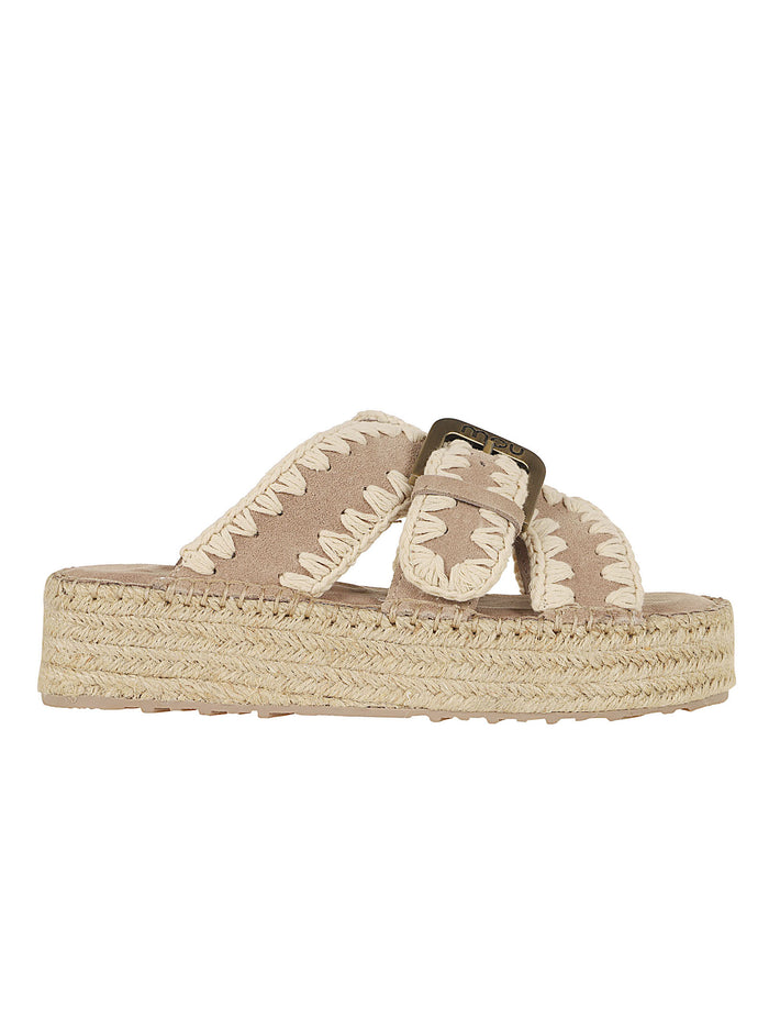 Jute Sandal Pink & Purple Suede | Leather Calzature