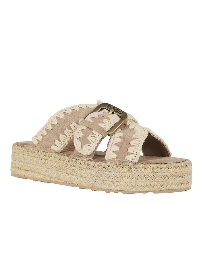 Jute Sandal Pink & Purple Suede | Leather Calzature