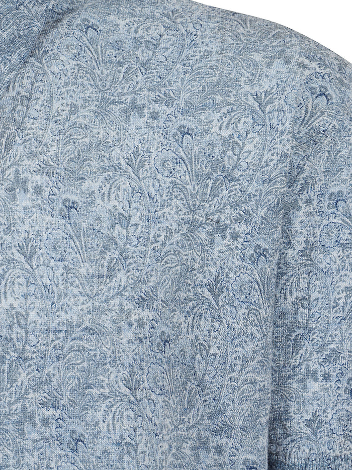 Knitted Polo Blue Lino Cotone T-shirt