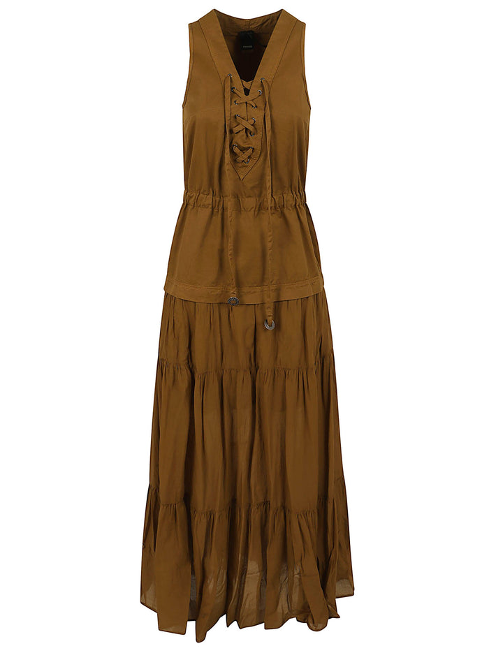 Casarsa Abito Voile E Gabardin Brown